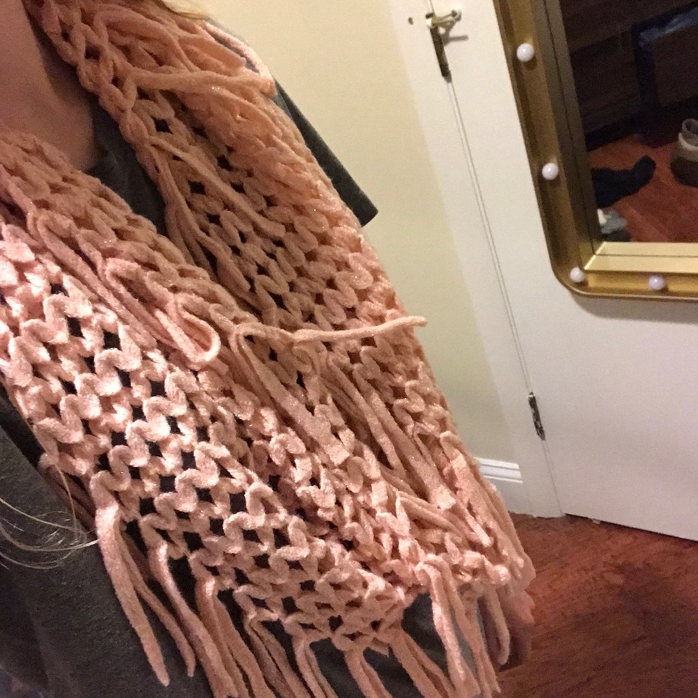 Pink sparkly scarf